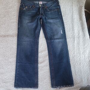 MENS True Religion RICKY Size 34 Straight Leg Blue Jeans. EXCELLENT CONDITION